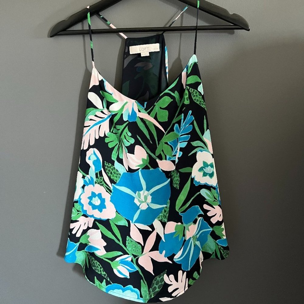 LOFT Camisole Morning Glory Floral Tank Top XS